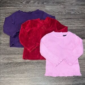 Gymboree/Children’s Place Long Sleeve Shirt Set-Purple, Red, Pink 18-24 months